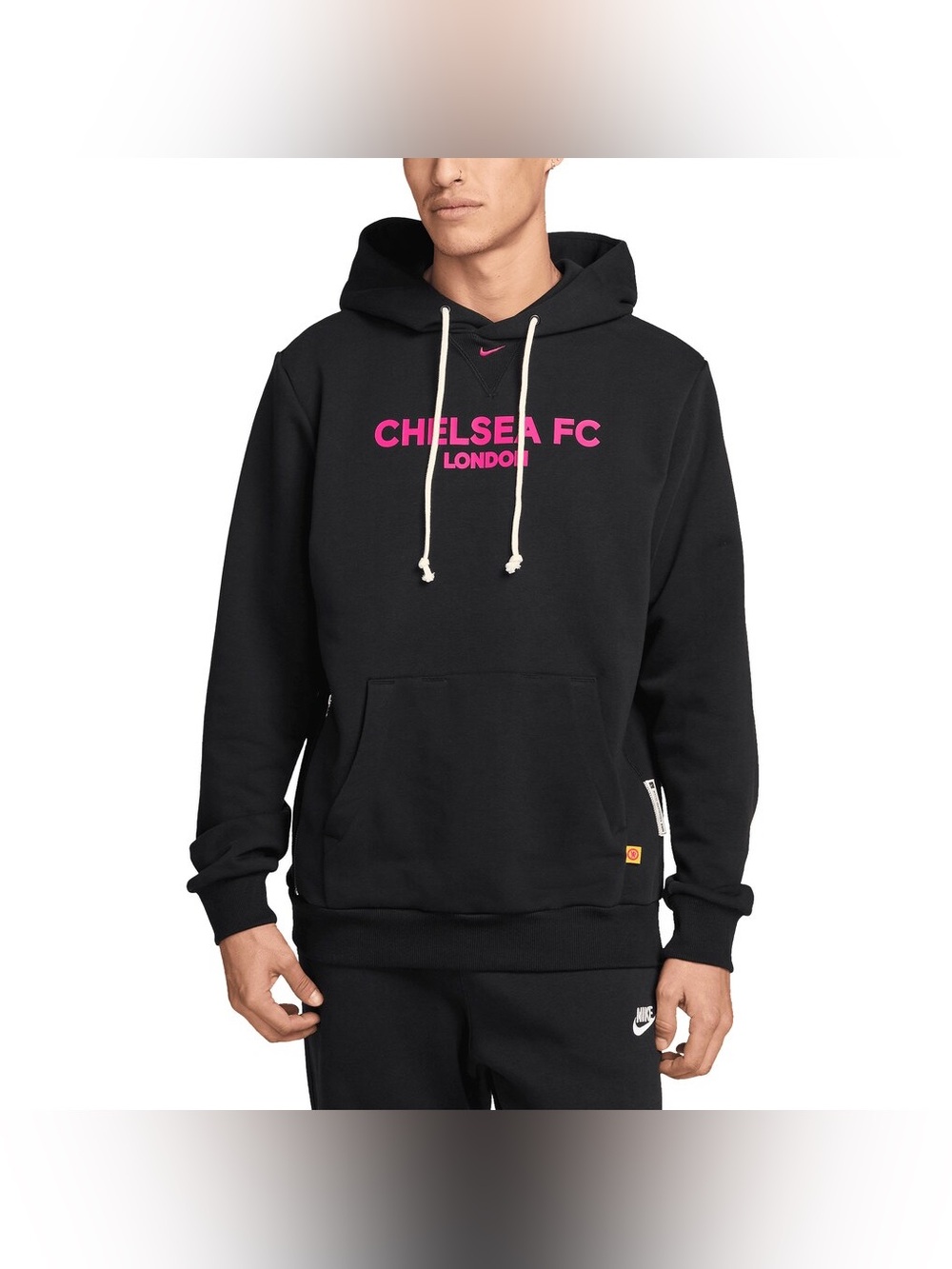 Nike Chelsea FC Soccer Black/Pink Standard Issue Performance Pullover Hoodie - Picture 1 of 11